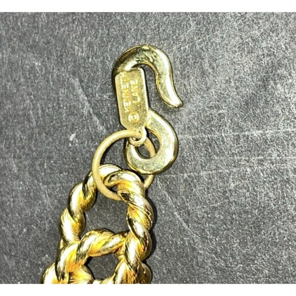 Vintage KJL Kenneth Jay Lane Simulated Coral Gold Tone Jumbo Chain Necklace 15" - Picture 13 of 13